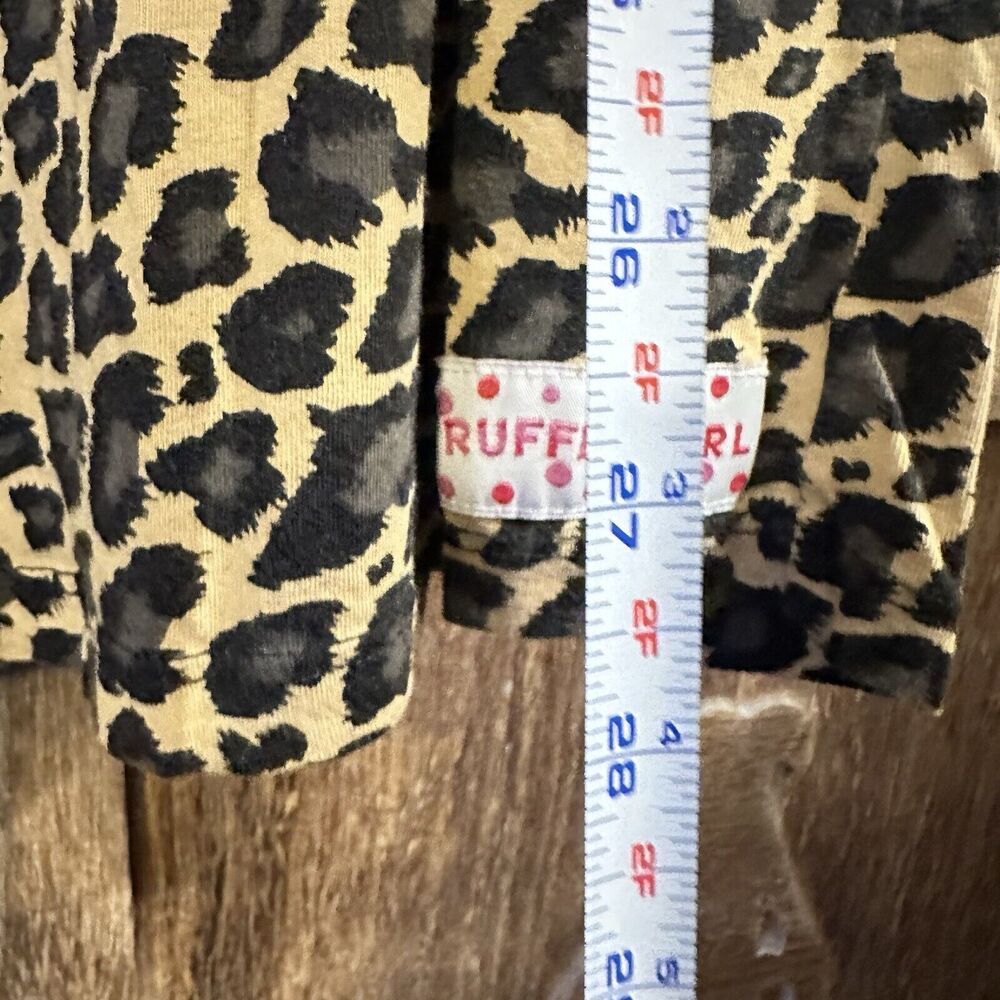 Ruffle Girl Leopard Dress 12/14 Girls Large C2 - Picture 5 of 6